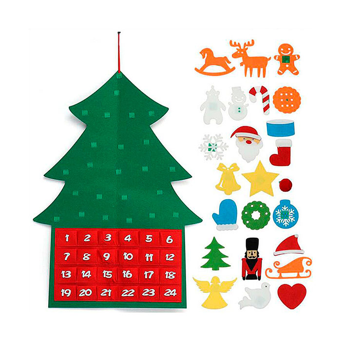 AdventTree, vánoční stromek z filcu s kalendářem - Image 1