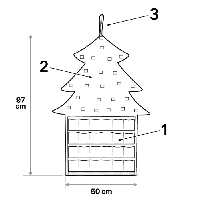 AdventTree, vánoční stromek z filcu s kalendářem - Image 2