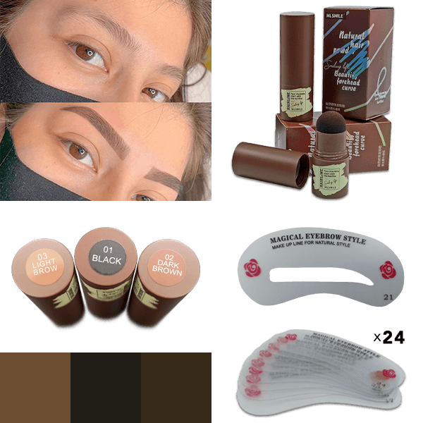 BROWSTAMP-TR, Sada na tvarování obočí se šablonami a pigmentem - Image 7