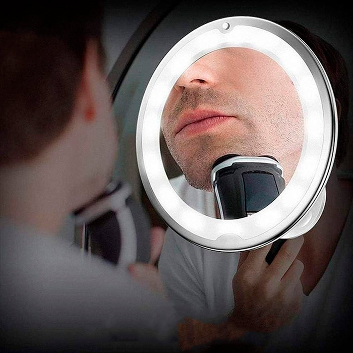 BeautyMirror, zrcadlo s přiblížením, výkonným LED světlem a ohebným držákem - Image 4