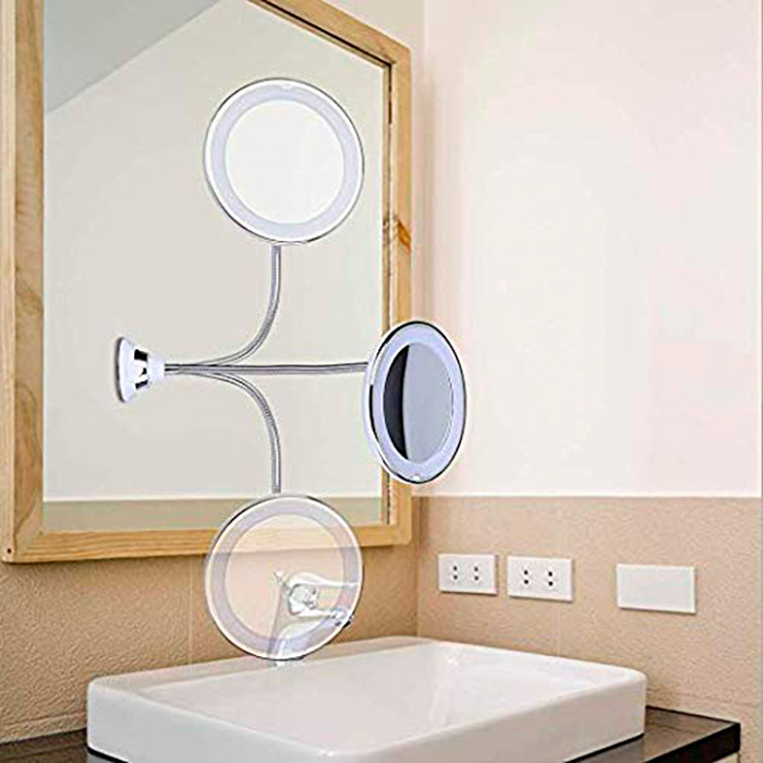 BeautyMirror, zrcadlo s přiblížením, výkonným LED světlem a ohebným držákem - Image 5