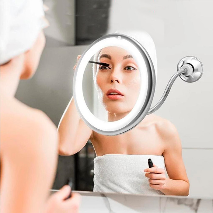 BeautyMirror, zrcadlo s přiblížením, výkonným LED světlem a ohebným držákem - Image 10