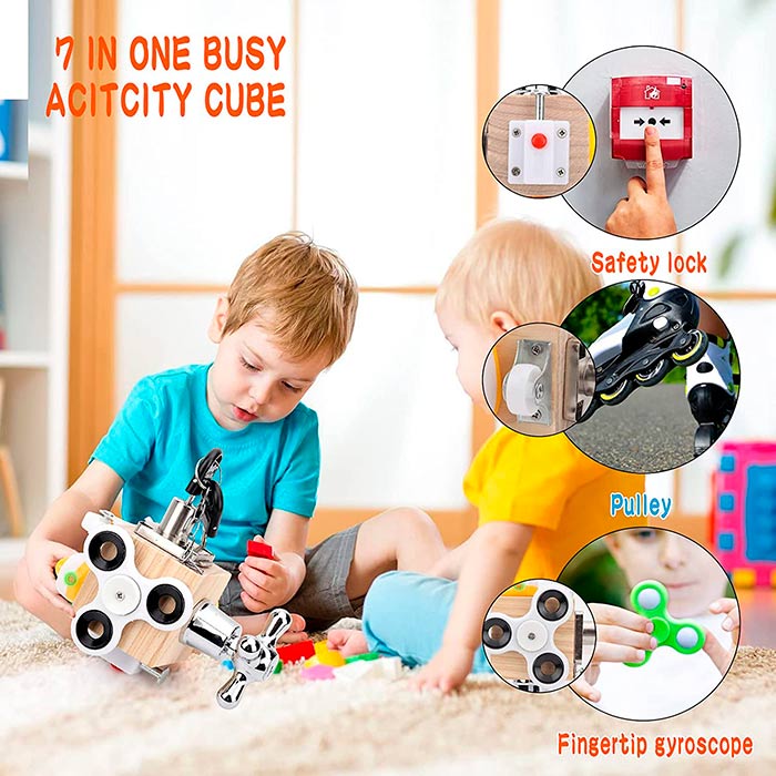 BusyCube, didaktická hračka 7 v 1, která stimuluje všechny oblasti vývoje dítěte - Image 3
