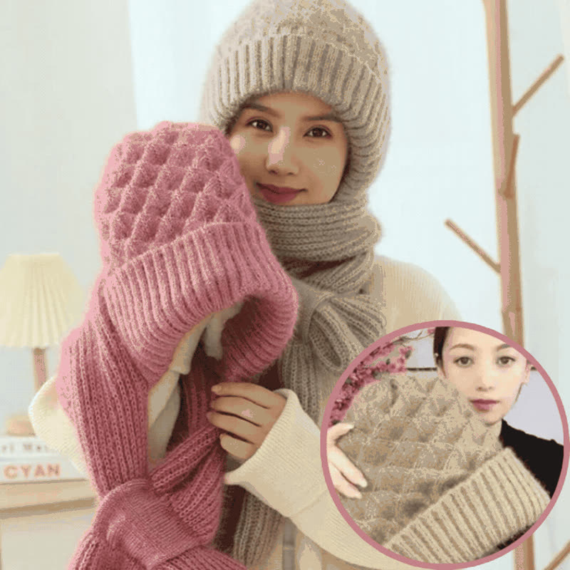 CapScarf, dámská zimní čepice se šitým šálkem - video