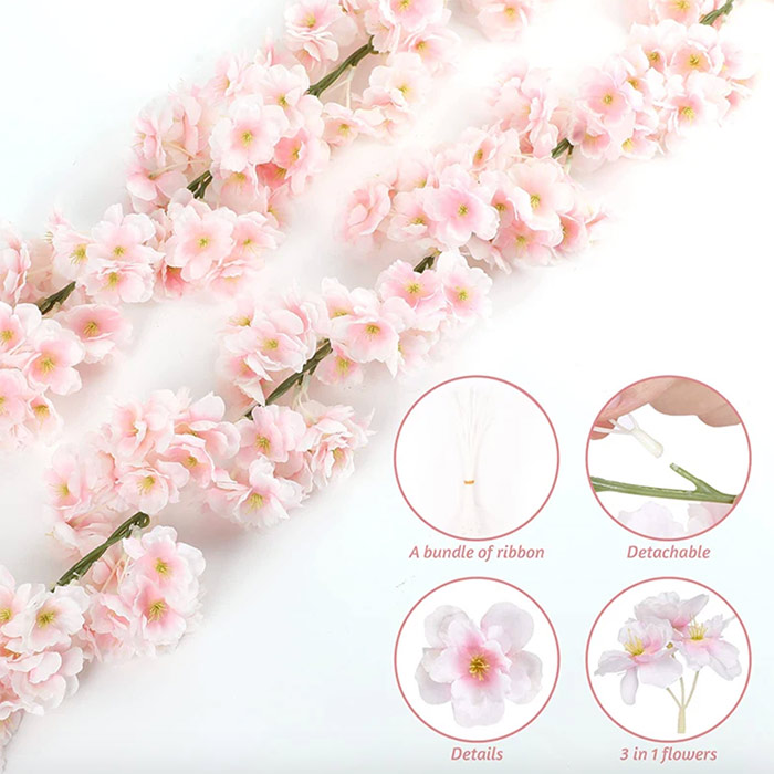 Cherry, umělé květiny s vzhledem přírodních třešňových květů (1,8 m) - Image 5