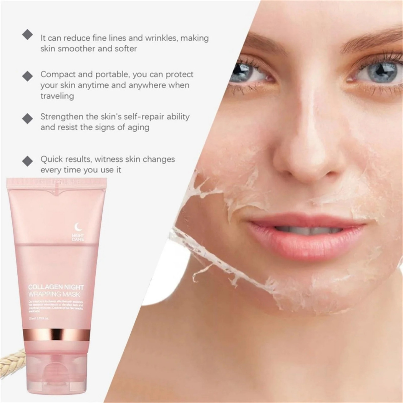 CollagenMask, kolagenová noční pleťová maska s peel-off efektem (1+1 ZDARMA ) - Image 9