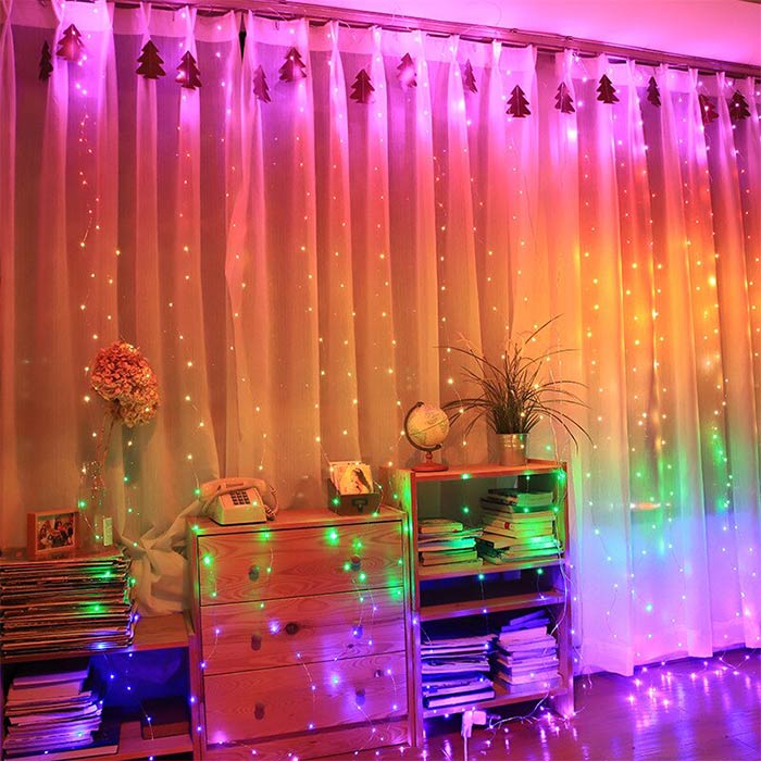 ColorfulCurtain, lehký závěs s 300 barevnými LED světly - Image 4