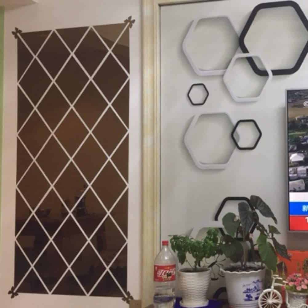 DiamondMirror, zrcadlové nálepky ve tvaru diamantu, které rozzáří a osvětlí každou místnost (32 ks) - Image 2