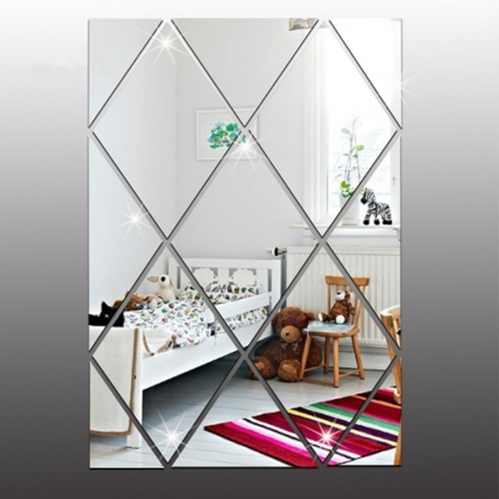 DiamondMirror, zrcadlové nálepky ve tvaru diamantu, které rozzáří a osvětlí každou místnost (32 ks) - Image 4