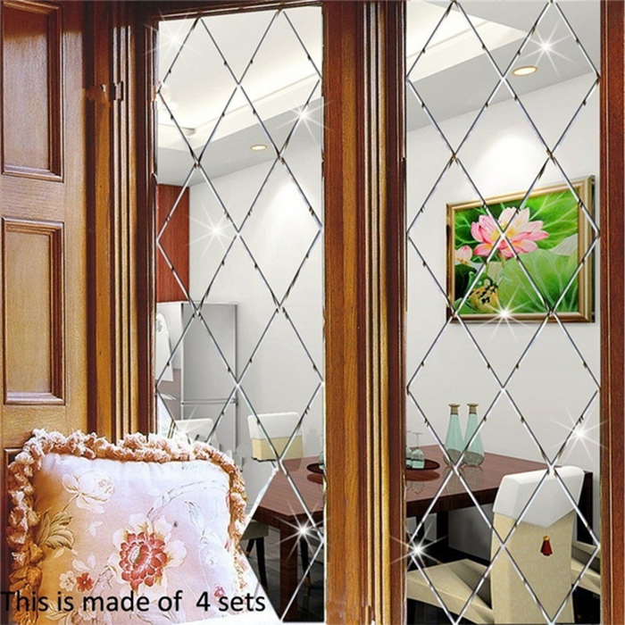 DiamondMirror, zrcadlové nálepky ve tvaru diamantu, které rozzáří a osvětlí každou místnost (32 ks) - Image 8