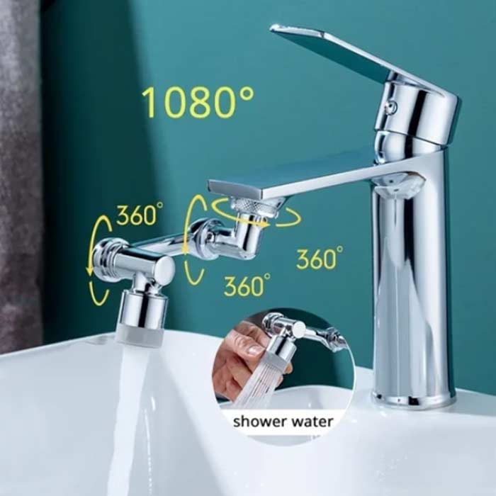 DualFaucet, nástavec na vodovodní kohoutek, který lze otáčet o 1080° a má 2 způsoby vypouštění vody - Image 8