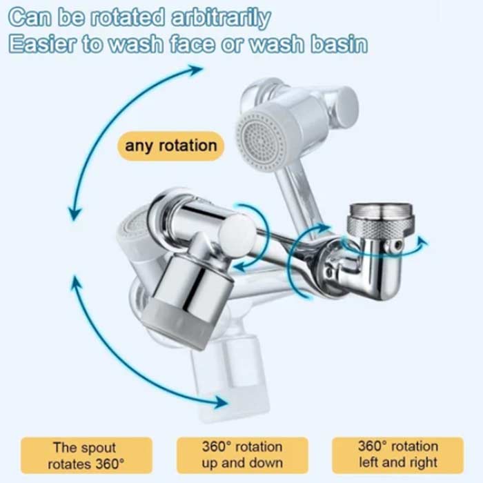 DualFaucet, nástavec na vodovodní kohoutek, který lze otáčet o 1080° a má 2 způsoby vypouštění vody - Image 9