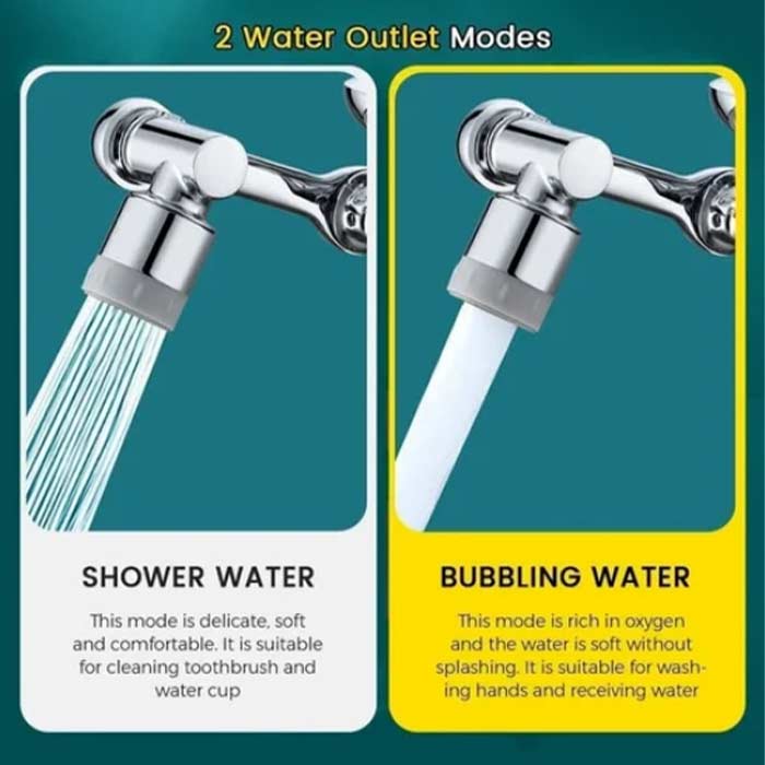 DualFaucet, nástavec na vodovodní kohoutek, který lze otáčet o 1080° a má 2 způsoby vypouštění vody - Image 10