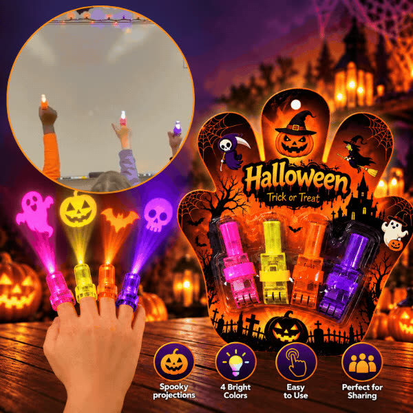 LED projektory na prsty – Halloween, FingerLights - video