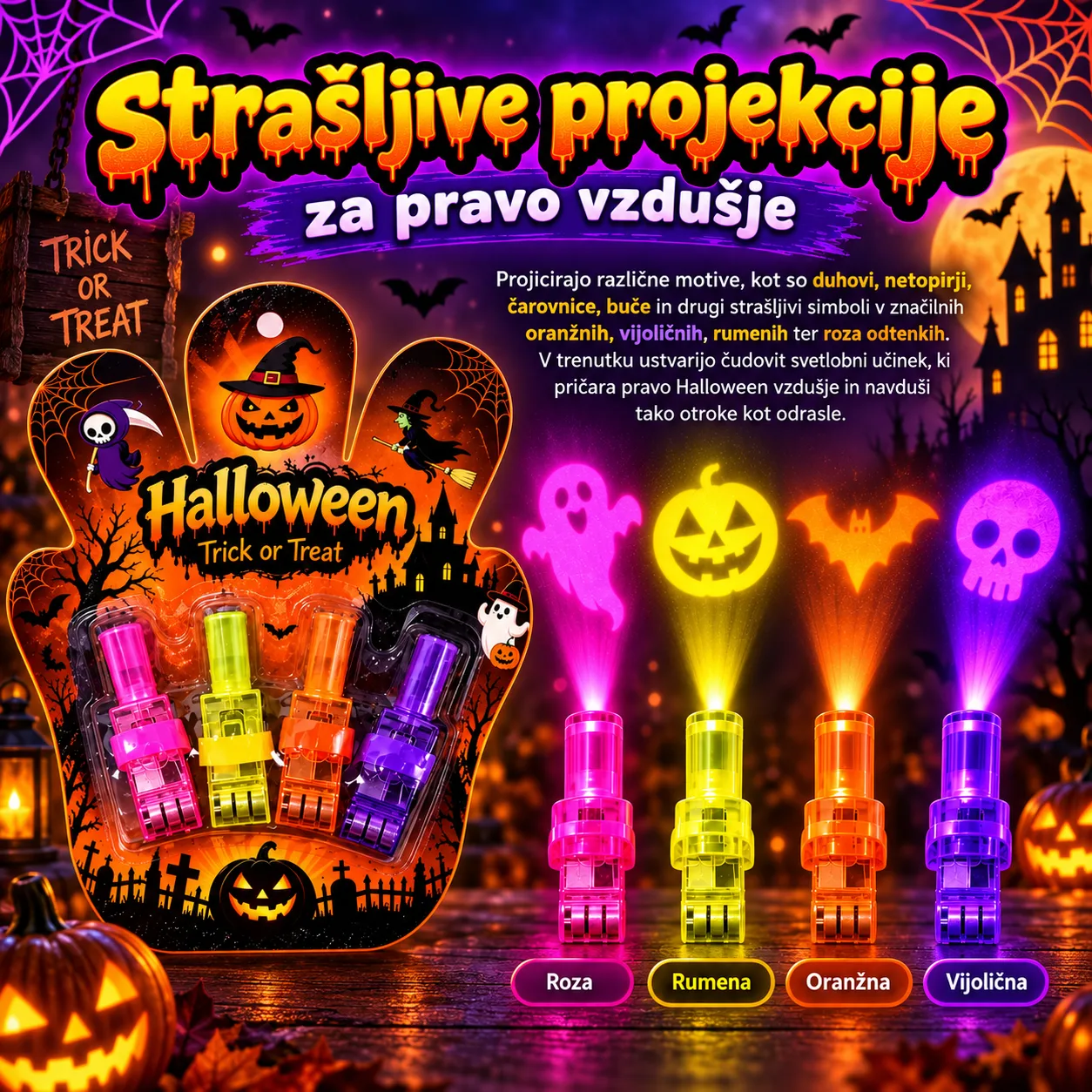 LED projektory na prsty – Halloween, FingerLights - Image 3