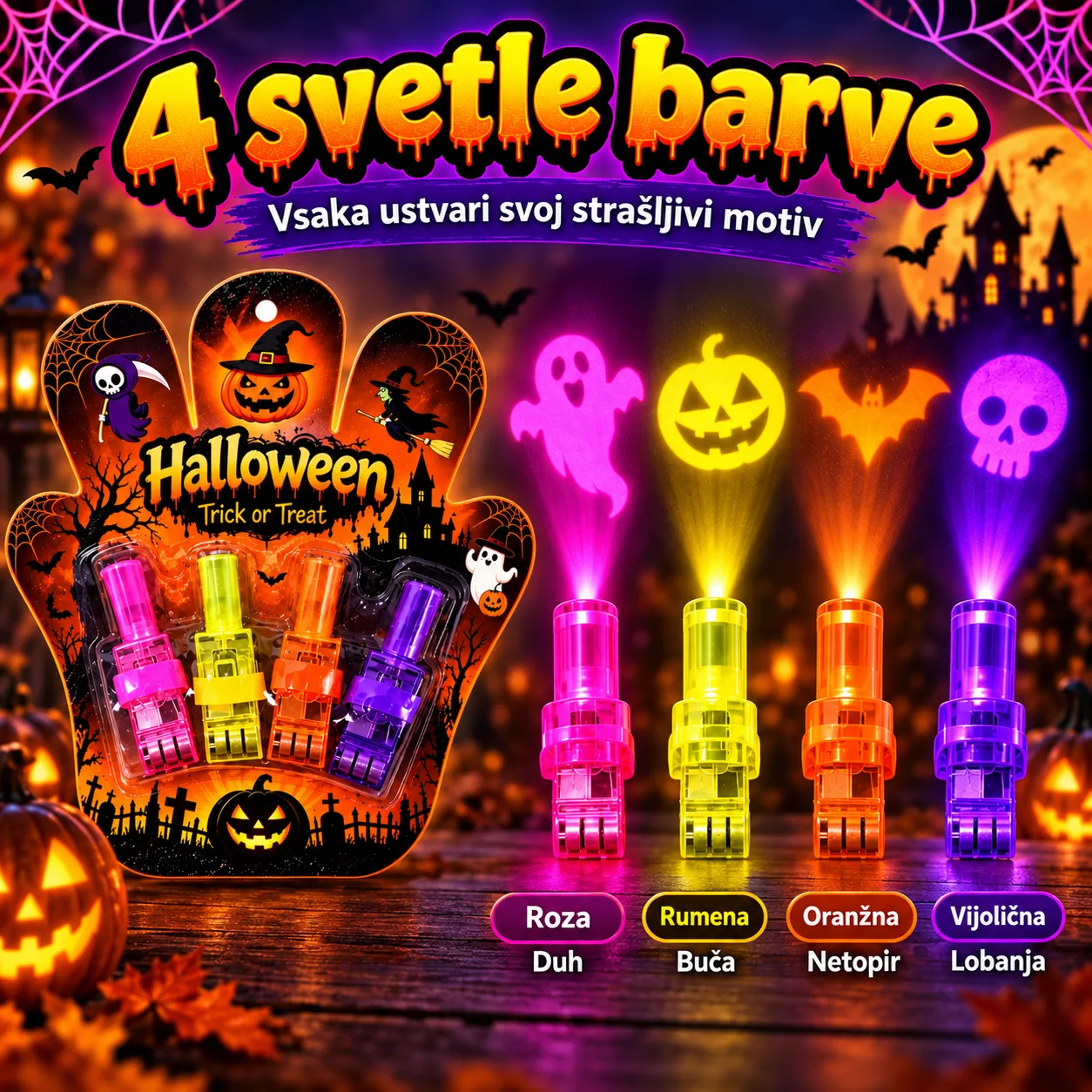 LED projektory na prsty – Halloween, FingerLights - Image 6