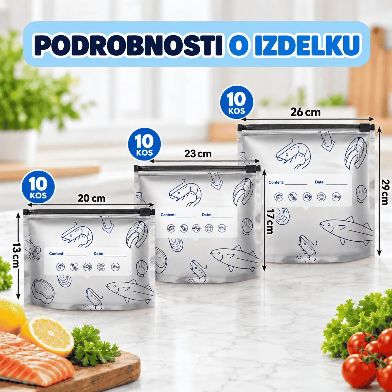 Sáčky na uchovávání potravin (30 ks), FreshBags - Image 3
