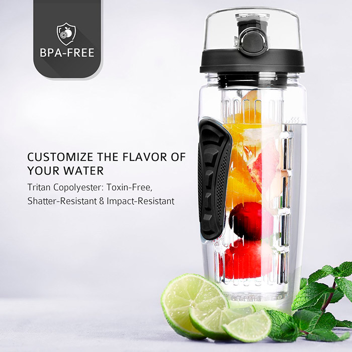 FruitBottle, láhev na vodu s infuzérem pro ovoce, byliny nebo čaj (1000 ml) - Image 5