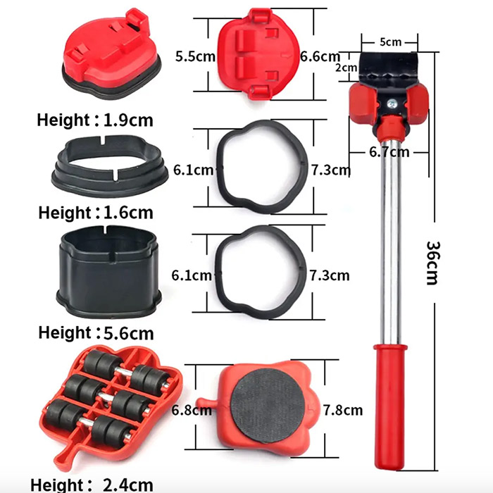 FurnitureMover, 15dílná sada pomůcek pro přesun nábytku - Image 2