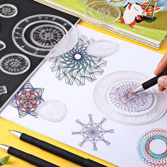 GeoArtKit, 27dílná sada pro kreslení s geometrickými spirografy - Image 4