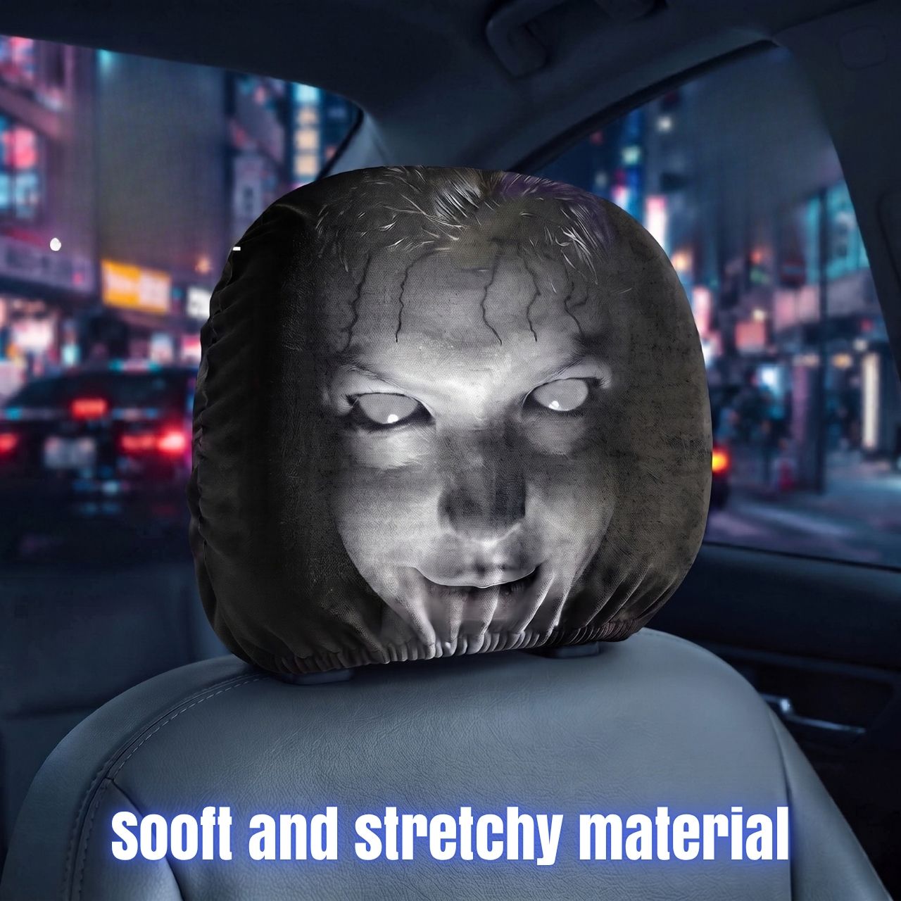 Strašidelné potahy na opěrky hlavy do auta (2 kusy), GhostFace - Image 7