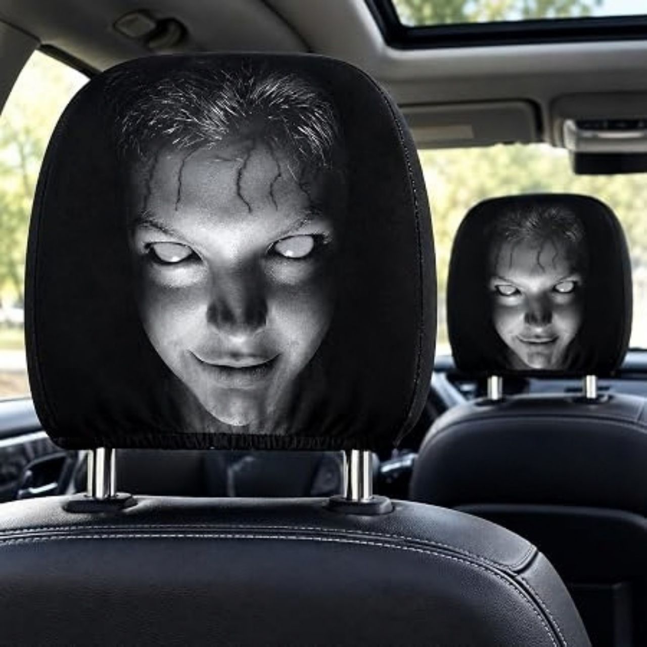 Strašidelné potahy na opěrky hlavy do auta (2 kusy), GhostFace - Image 9