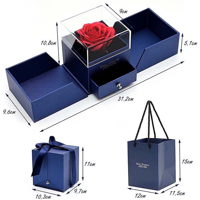GiftBox, náhrdelník s dárkovou krabičkou a krásnou umělou růží - Image 7