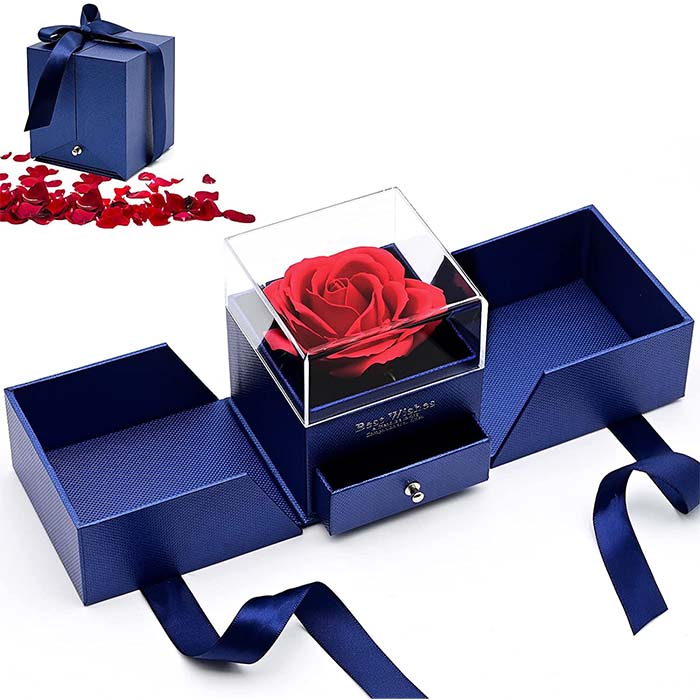 GiftBox, náhrdelník s dárkovou krabičkou a krásnou umělou růží - Image 8