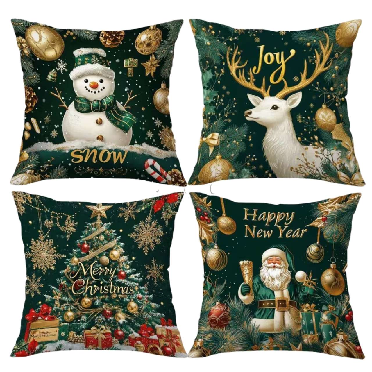 Vánoční povlaky na polštáře (4 kusy), GreenXmass - Image 3