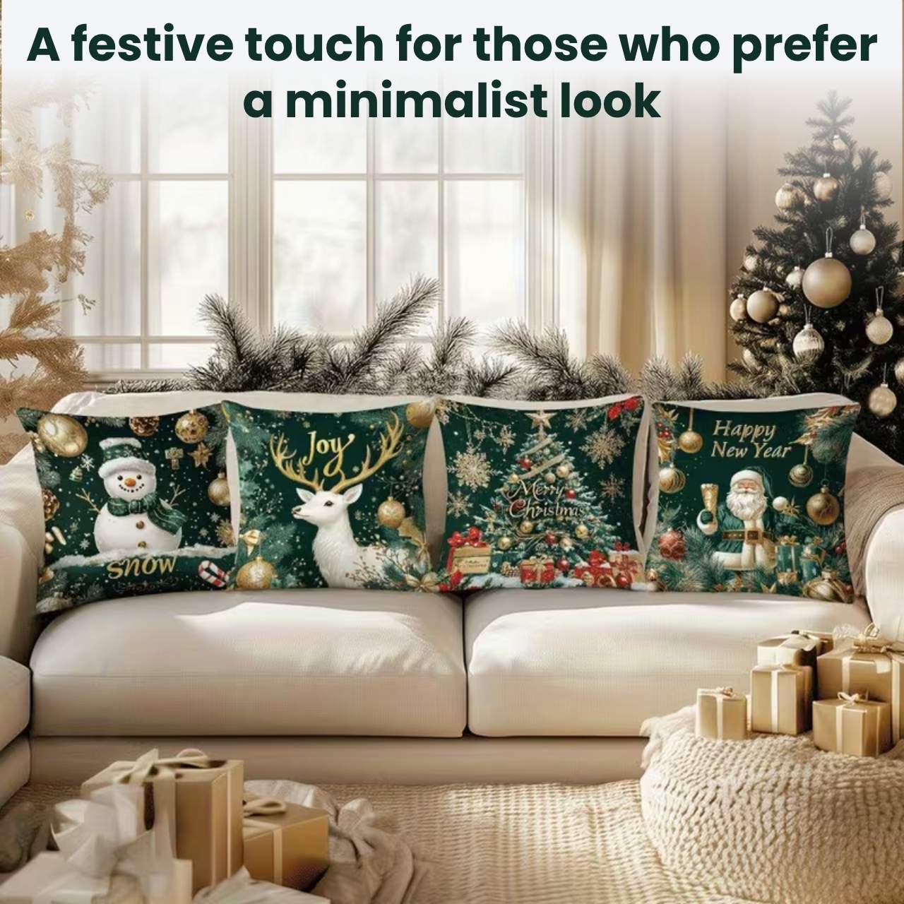 Vánoční povlaky na polštáře (4 kusy), GreenXmass - Image 7