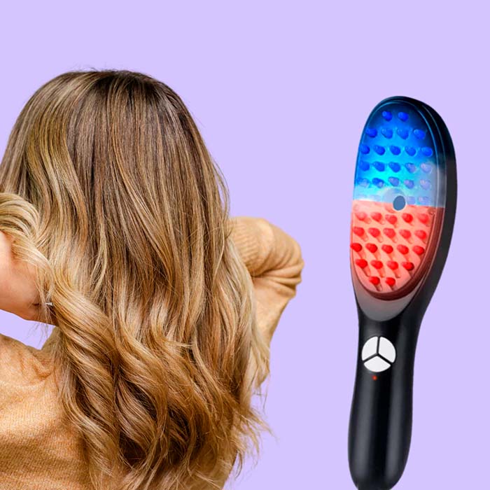 Aplikace oleje na pokožku hlavy - kartáč má místo pro nalití vašich vlasových péčových produktů!