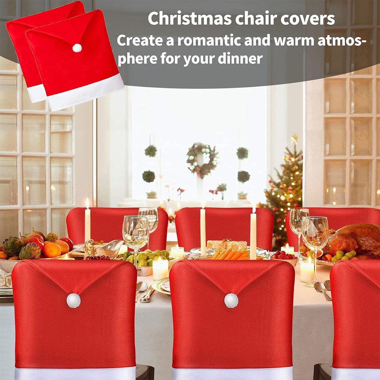 HatBundle, ubrus ve tvaru Santa klobouku (20 kusů) a slavnostní potah na židle (4 kusy) - Image 2