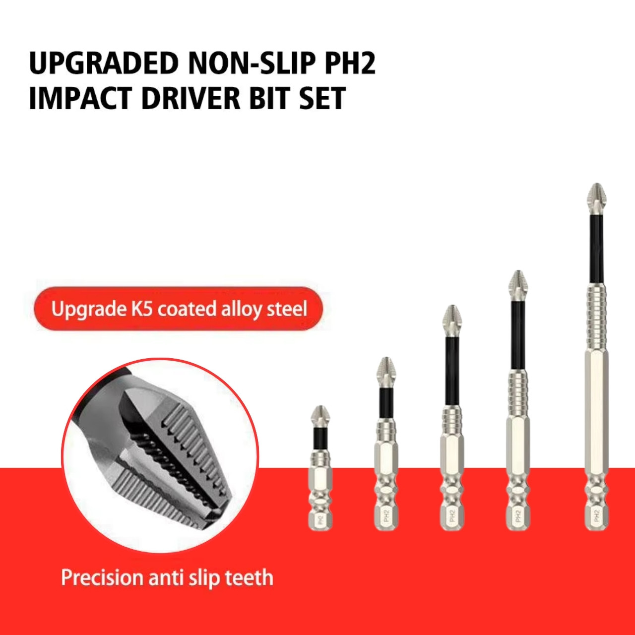 ImpactBits, sada 5 magnetických šroubovacích bitů - Image 4