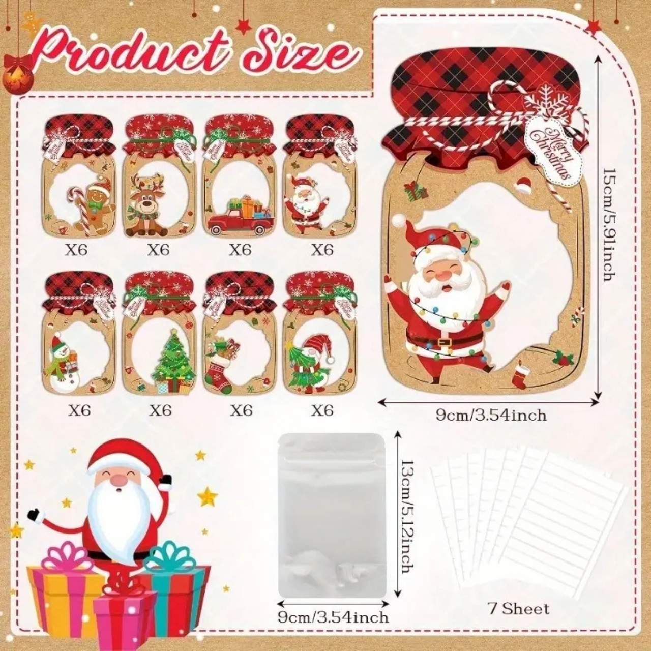 JarGifts, Vánoční sada dárkových karet (48 ks) - Image 3