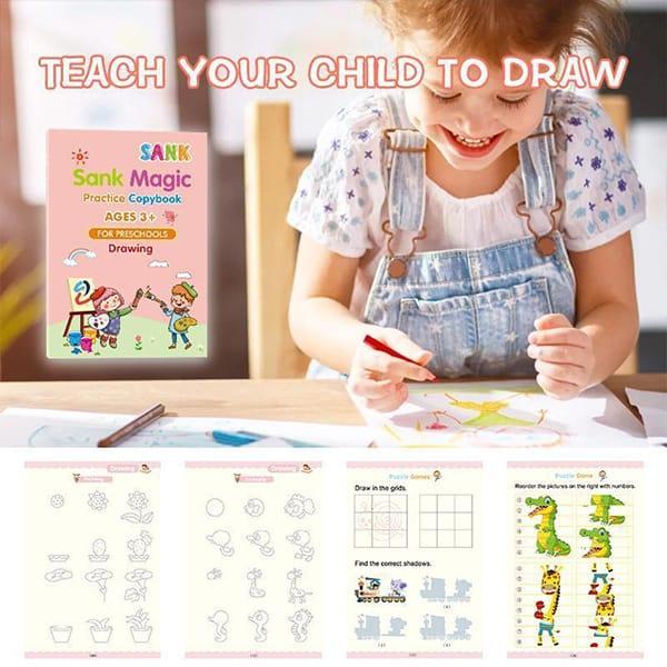 KidBook, 4-dílná sada pracovních sešitů na psaní a kreslení pomocí kouzelného pera, které se automaticky vymaže - Image 9