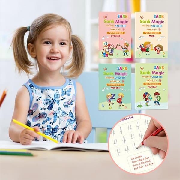 KidBook, 4-dílná sada pracovních sešitů na psaní a kreslení pomocí kouzelného pera, které se automaticky vymaže - Image 10