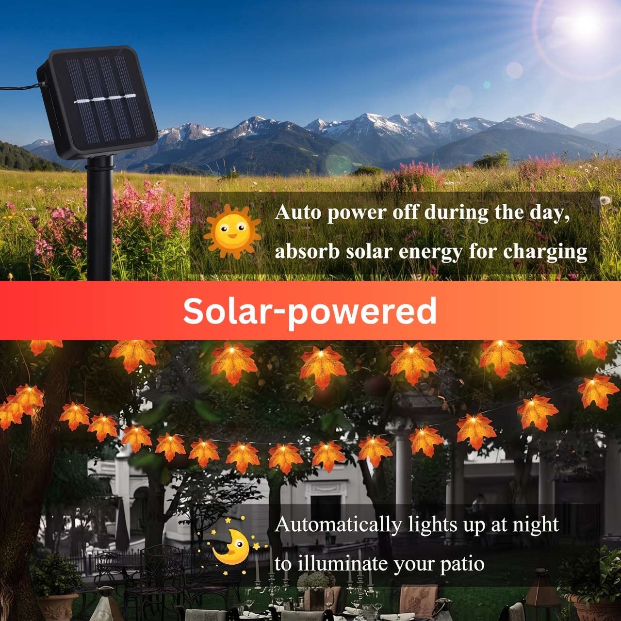 Solární LED světelný řetěz s podzimními listy, MapleLeaf - Image 9