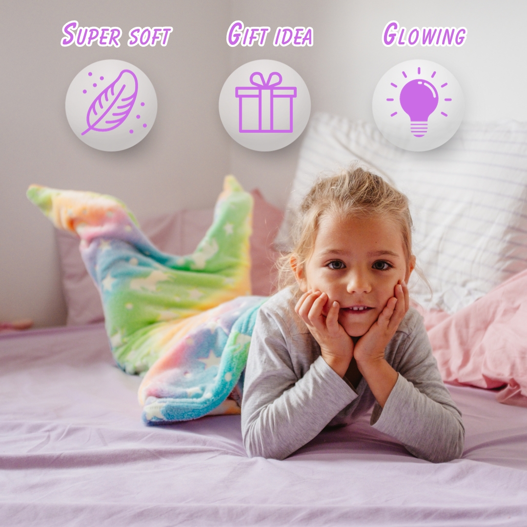 MermaidBlanket, deka v podobě ocasu mořské panny pro děti - Image 3