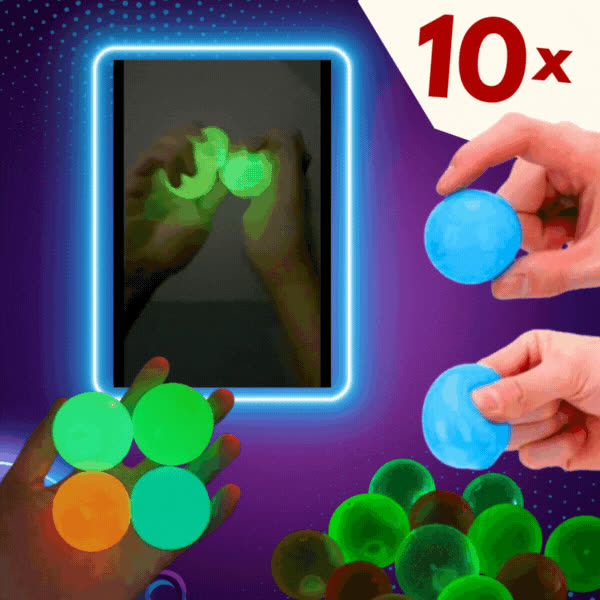 NEONBALLS, Svítící antistresové míčky GlowBuddies - video