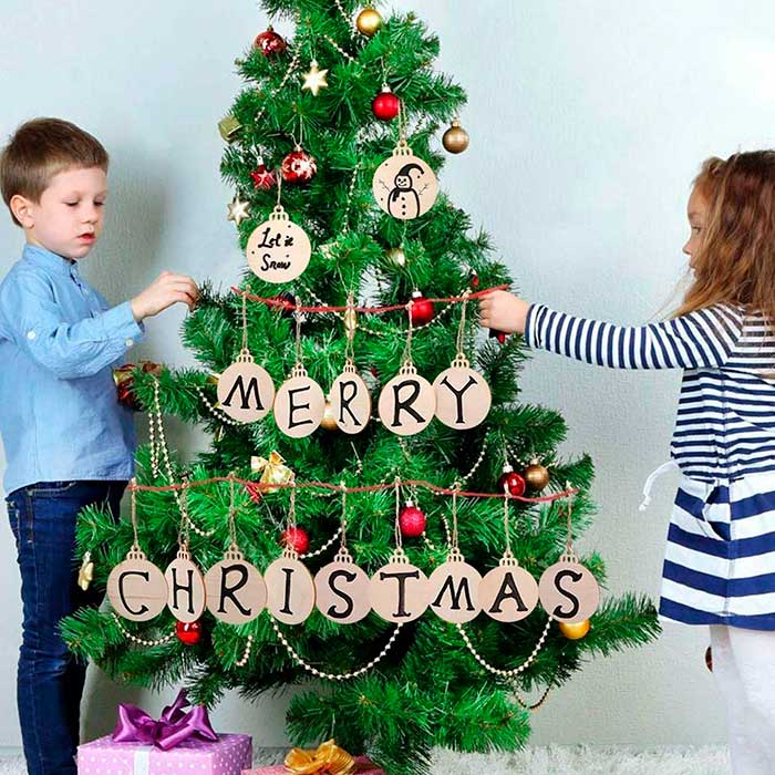 Ornaments, dřevěné vánoční ozdoby, které si vytvoříte sami (30 kusů) - Image 9