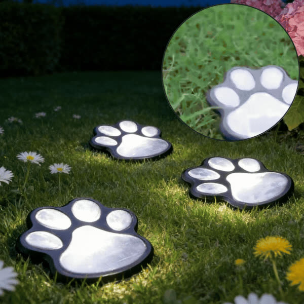 Solární LED světla ve tvaru tlapek, Paws - video