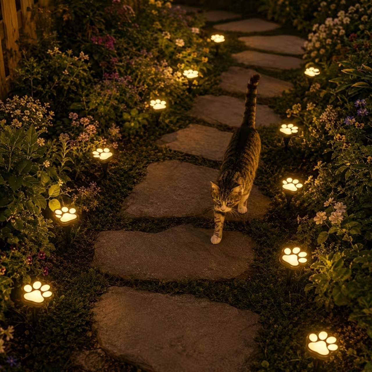 Solární LED světla ve tvaru tlapek, Paws - Image 11