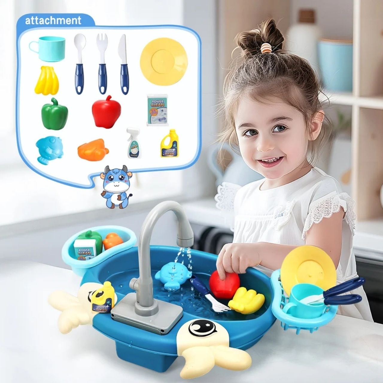 PlaySink, dětská kuchyňská sada s dřezem - Image 4