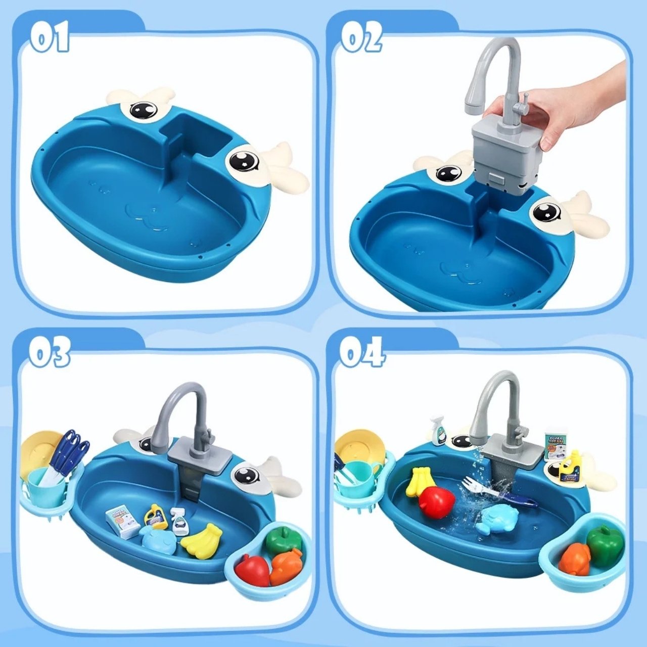 PlaySink, dětská kuchyňská sada s dřezem - Image 5