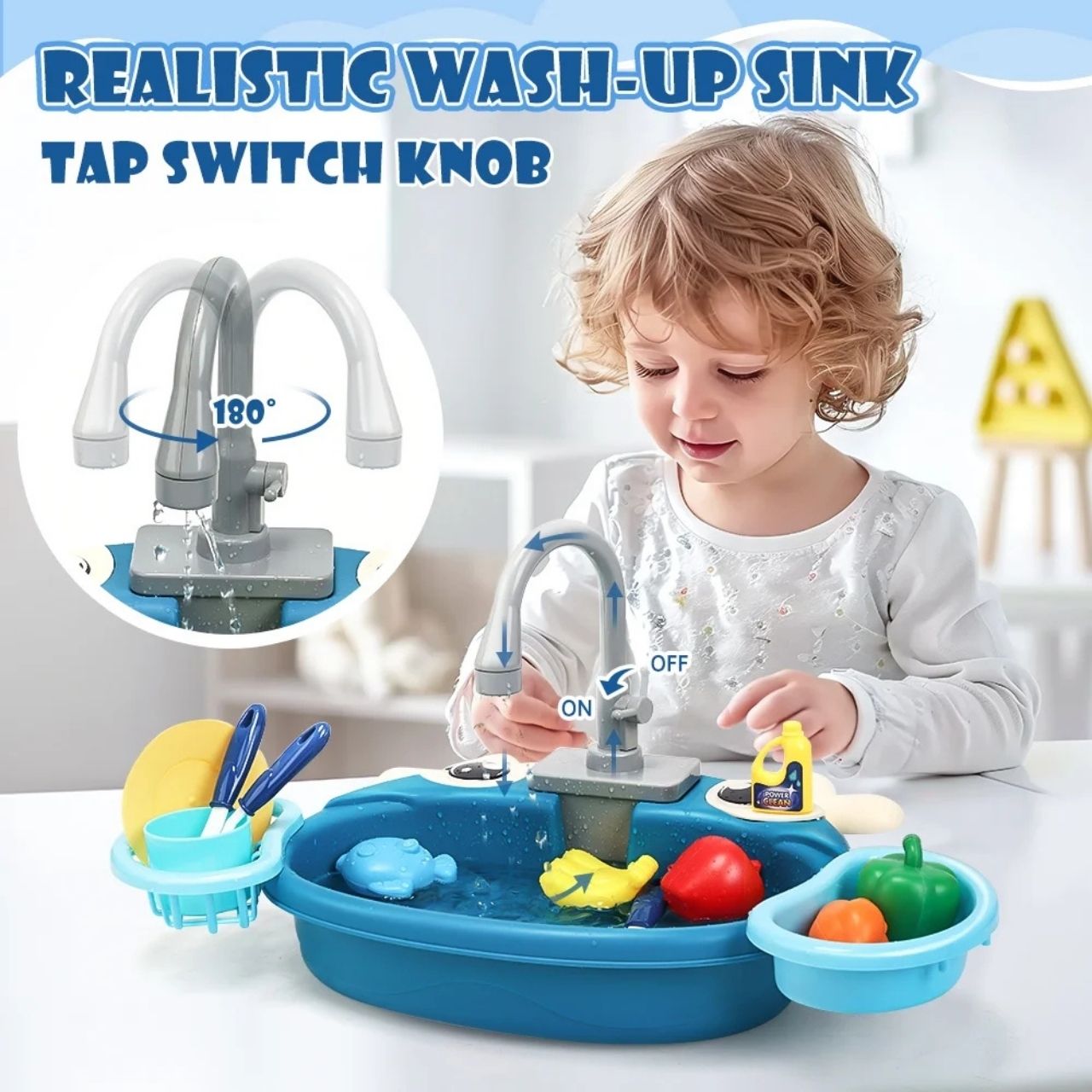 PlaySink, dětská kuchyňská sada s dřezem - Image 8