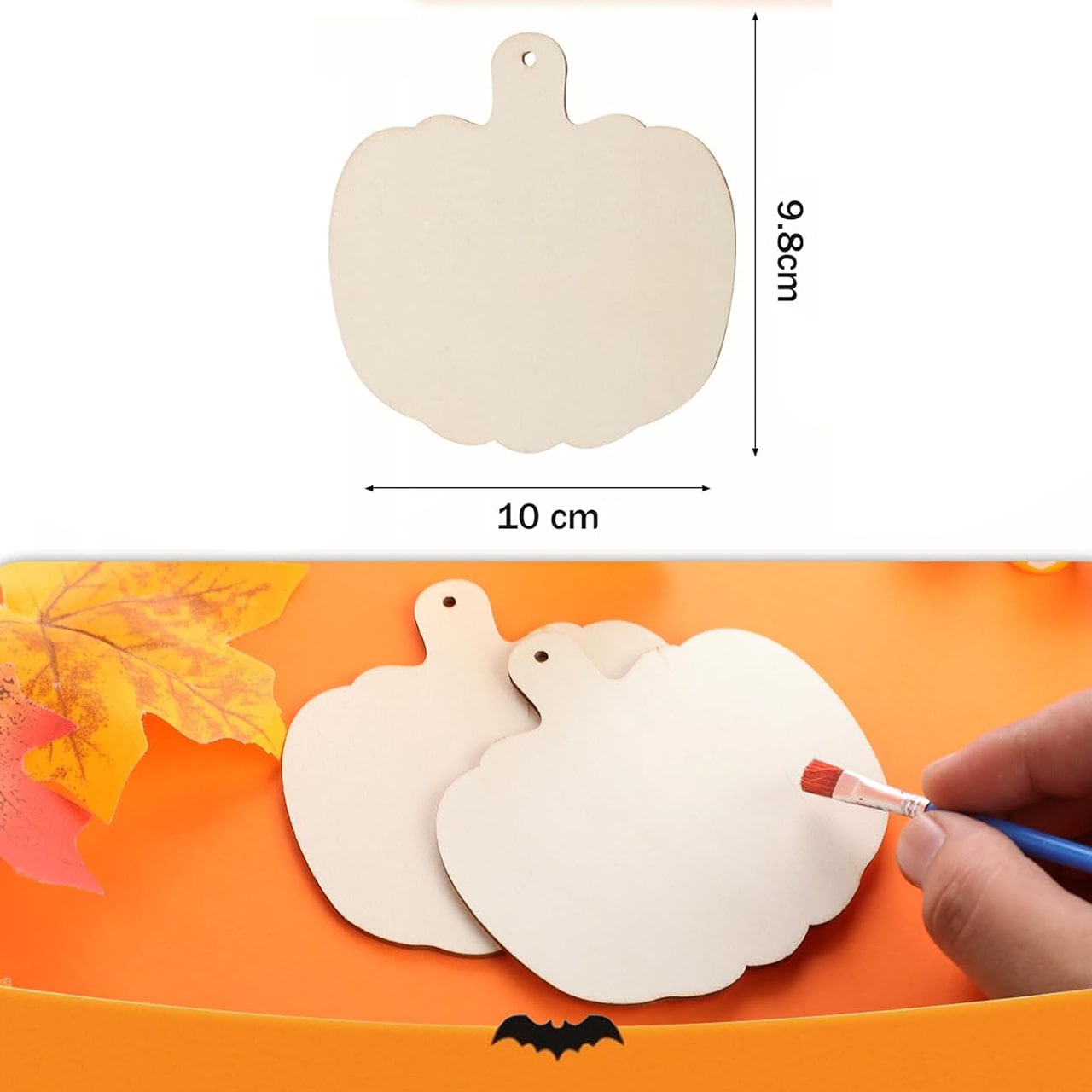 Pumpkins, dřevěné dlaždice ve tvaru dýní pro vytvoření vlastních (10 kusů) - Image 7
