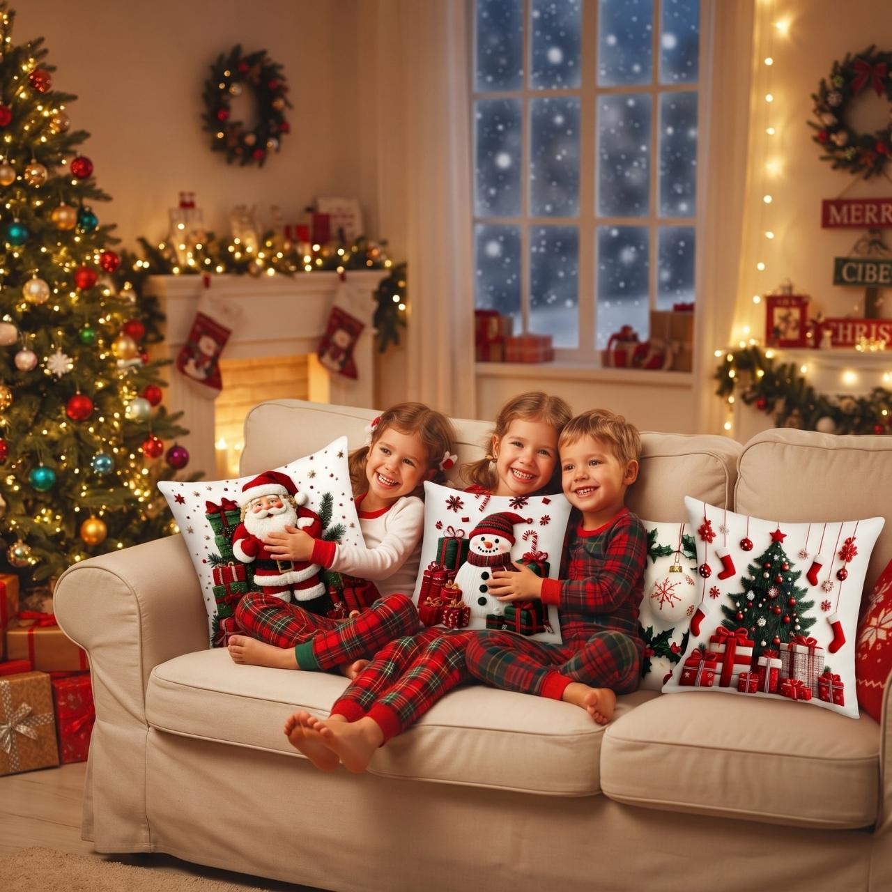 Vánoční povlaky na polštáře (4 kusy), RedXmass - Image 2