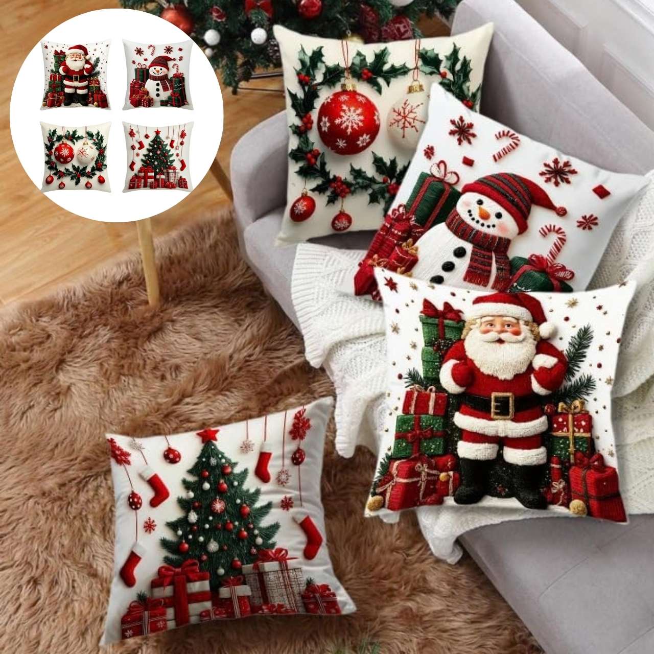 Vánoční povlaky na polštáře (4 kusy), RedXmass - Image 9