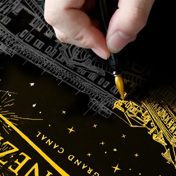 ScratchArt, 6dílná škrábací kreativní sada s 2 ilustracemi - Image 7