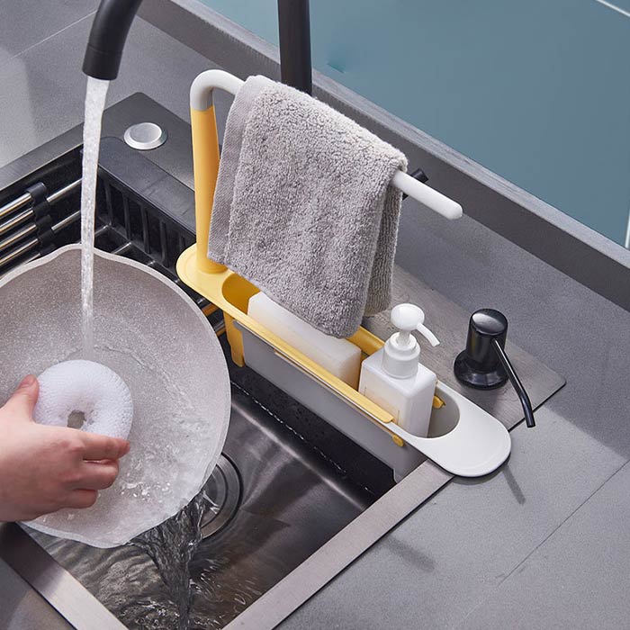 SinkRack, flexibilní držák do kuchyňského dřezu, do kterého můžete ukládat kuchyňské náčiní - Image 4